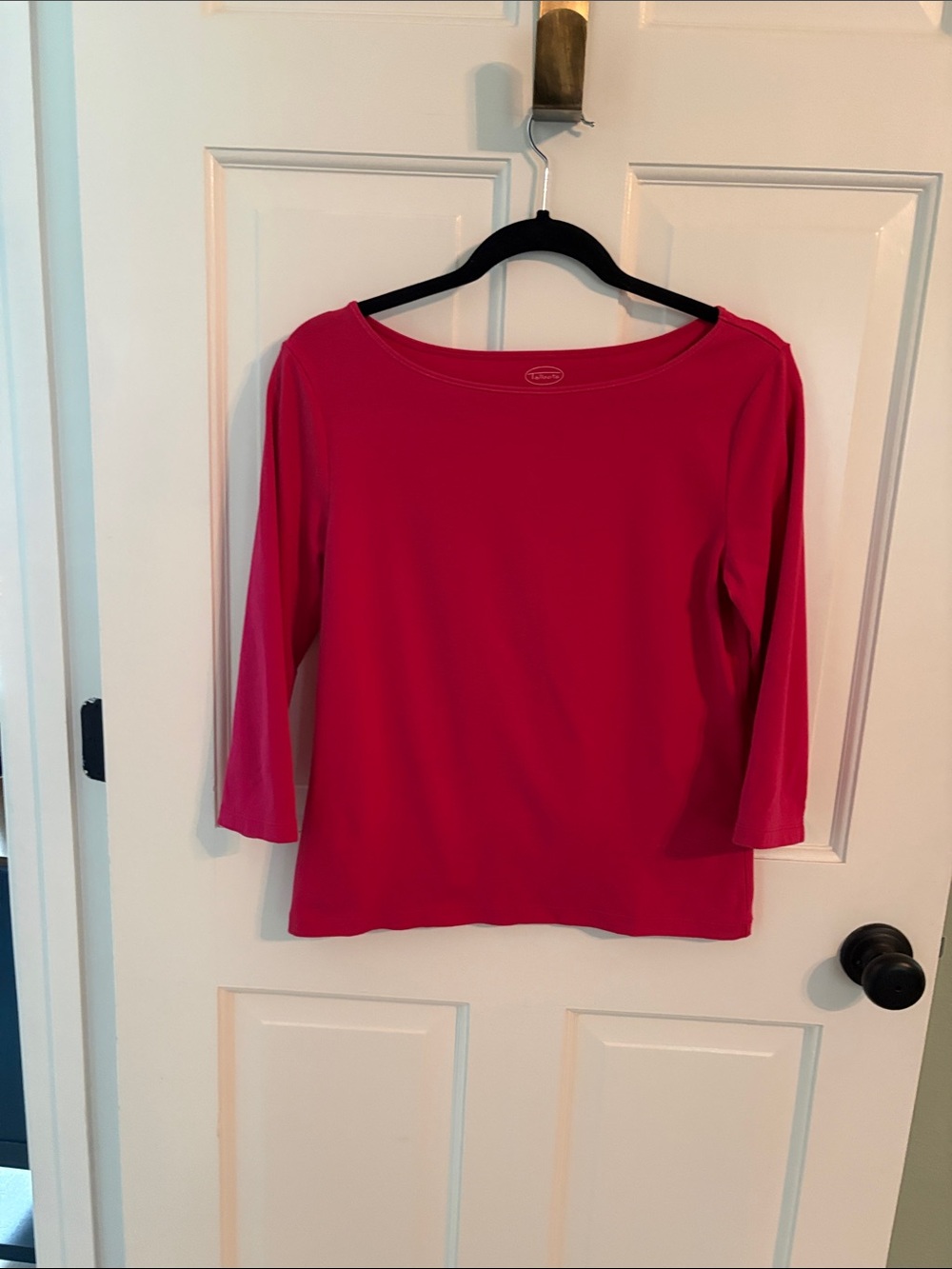 Talbots Hot Pink Boatneck Long Sleeve Tee